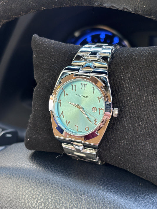 Cartier Luxury Watch Cyan Dial