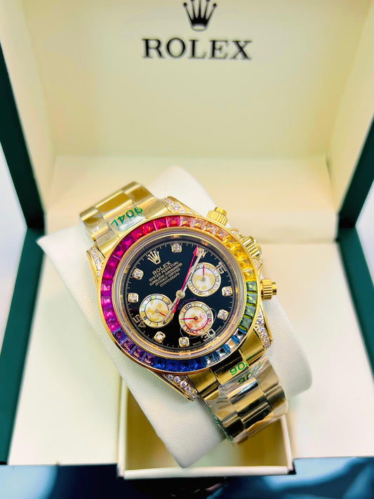 Luxury Rolex Rainbow Daytona - Gold Edition